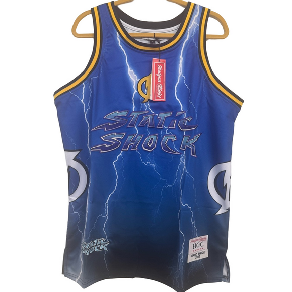Other - STATIC SHOCK Blue Lightening Headgear Classics Basketball Jersey ~🆕 XL